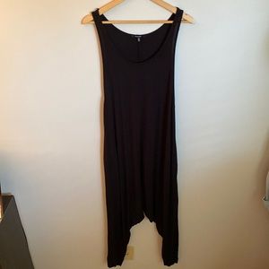 Annabelle. Romper. Black. Small. Has pockets. Loose fit. Stretchy. Harem style.
